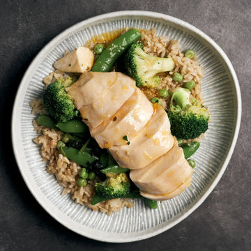 Sous Vide: Citrus Glazed Chicken Breast with Steamed Green Vegetables