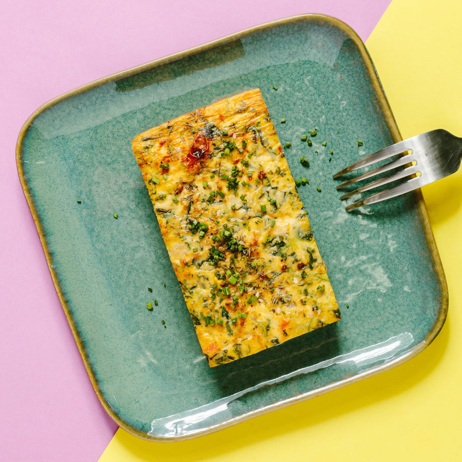 Sundried Tomato, Mushroom, Potato & Onion Frittata with Smoked Scarmoza & Oregano